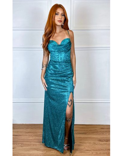 Vestido Longo Ref. 048046 - VERDE ESMERALDA