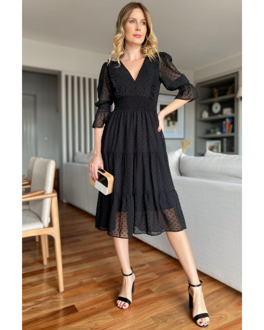 Vestido Midi Ref. 045629 - PRETO