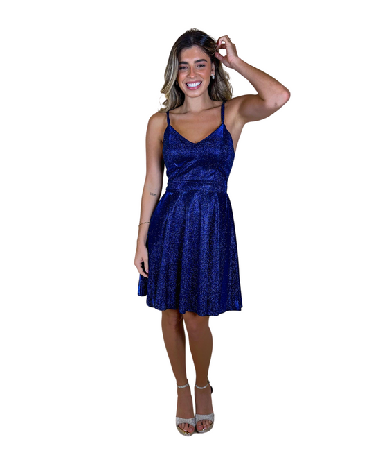 Vestido Glitter Ref. 047911 - MARINHO