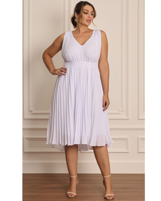 Vestido Plissado Ref. 046425 - BRANCO