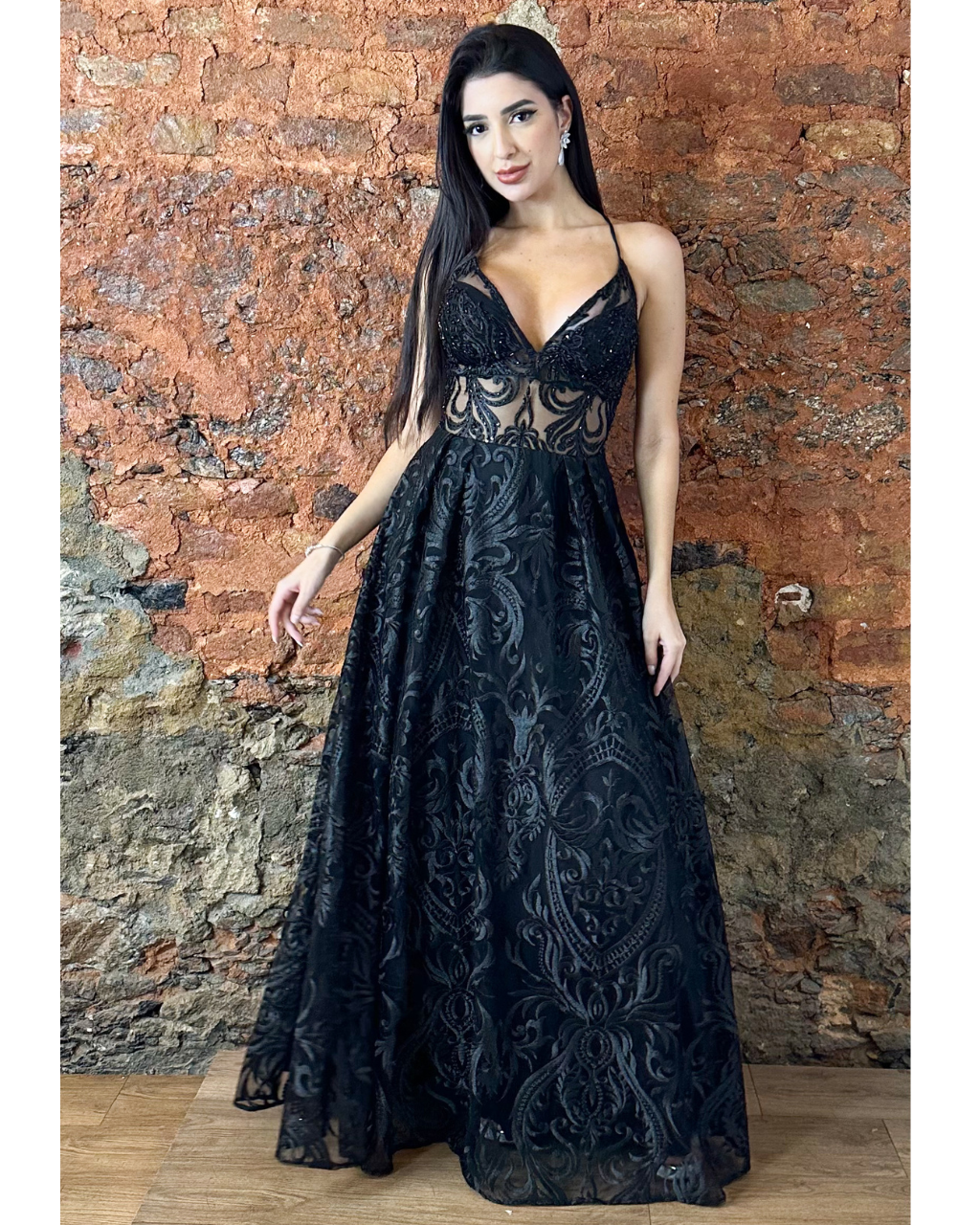 Vestido Guippir Ref. 047799 - PRETO