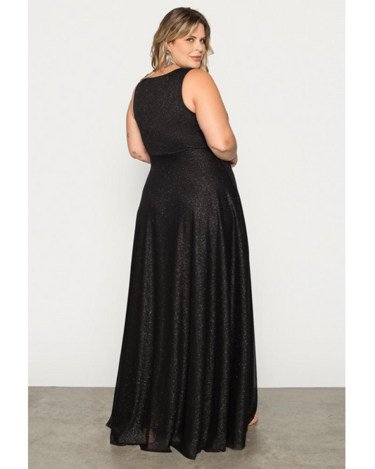 Vestido Longo Lurex Ref. 045920 - PRETO