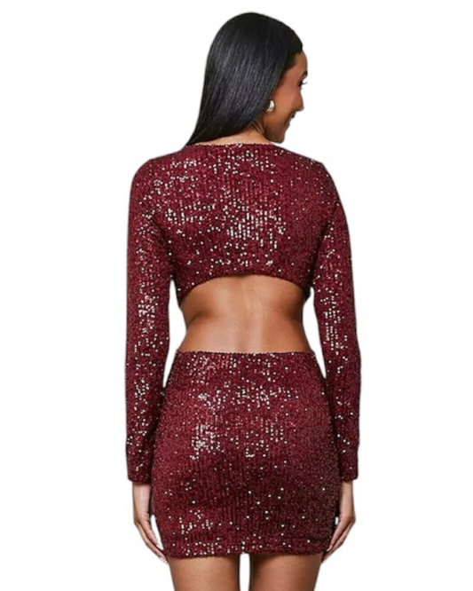 Vestido Paetê Ref. 047957 - MARSALA