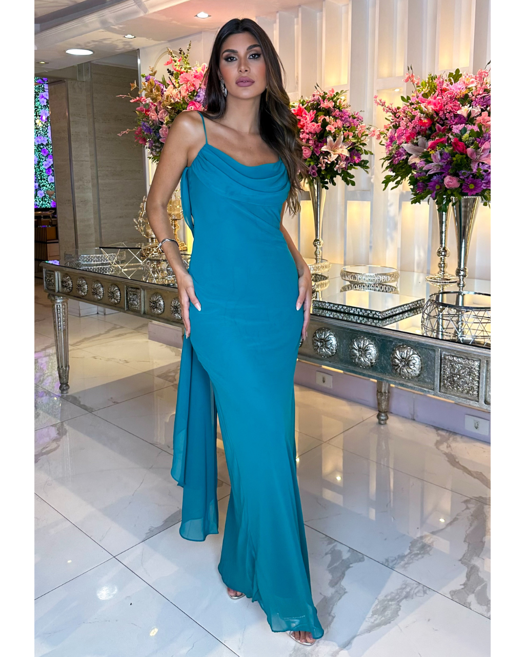 Vestido Longo Ref. 048059 - VERDE ESMERALDA