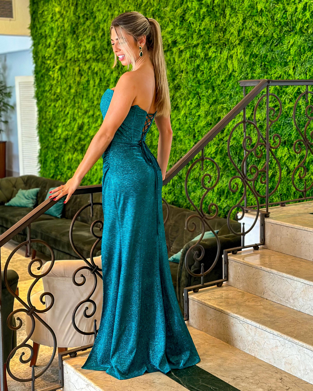 Vestido LOngo Ref. 047898 - VERDE ESMERALDA