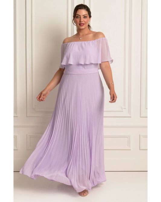 Vestido Longo Crepe Ref. 045798 - LILAS
