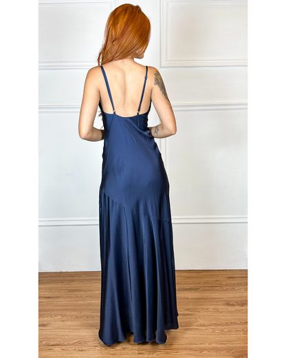 Vestido Cetim Ref. 048139 - MARINHO