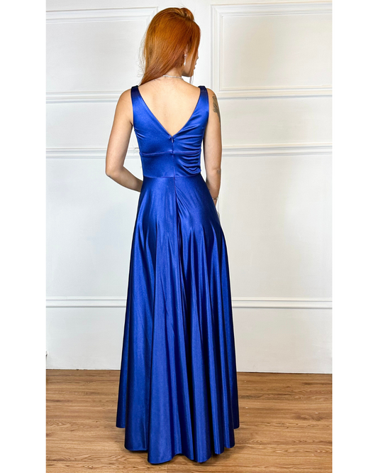 Vestido Cetim Ref. 048943 - AZUL ROYAL