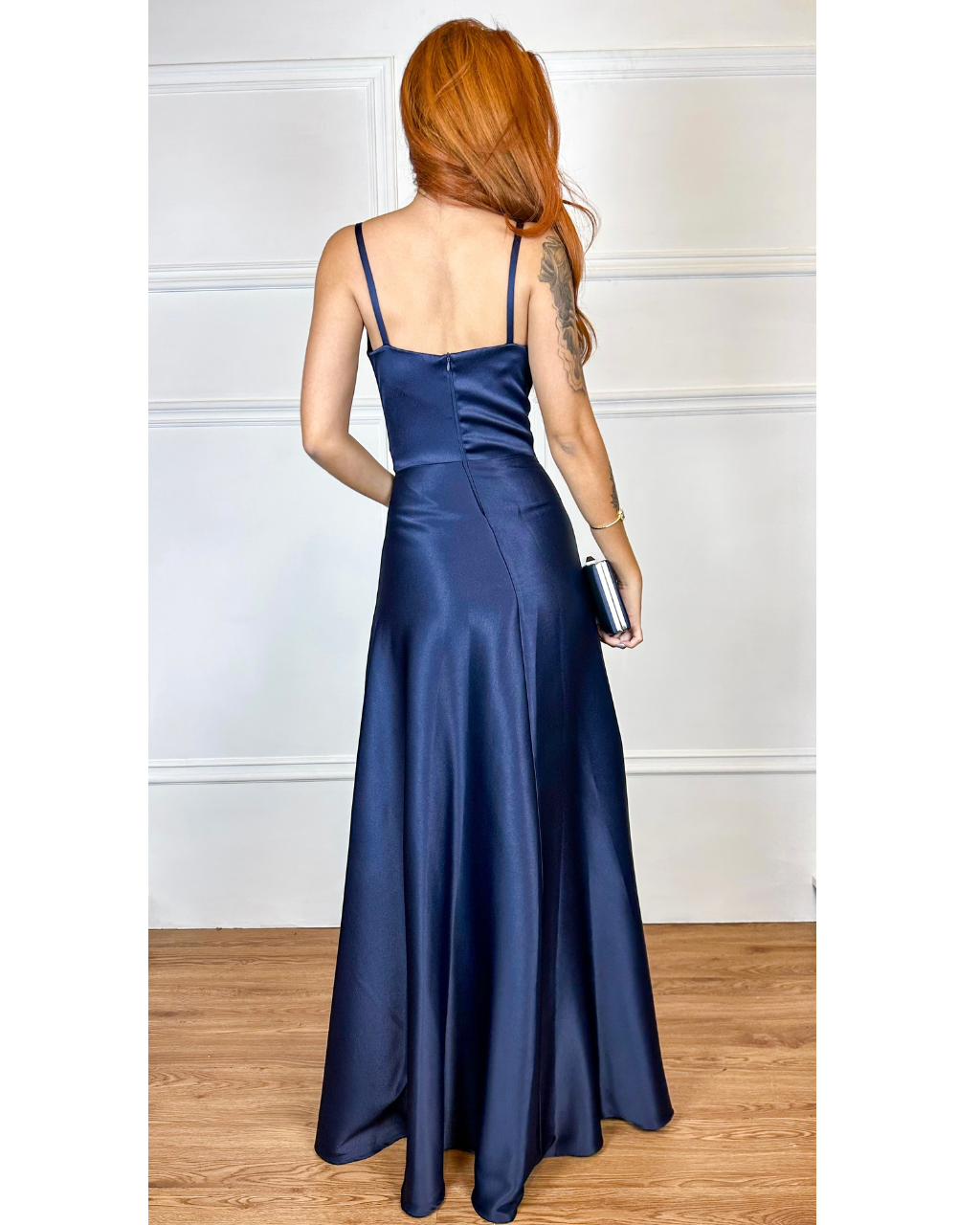 Vestido Cetim Ref. 048945 - MARINHO