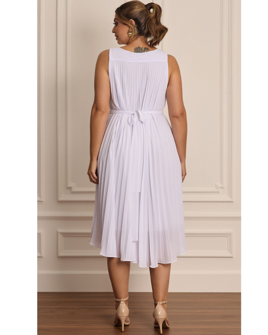 Vestido Plissado Ref. 046425 - BRANCO