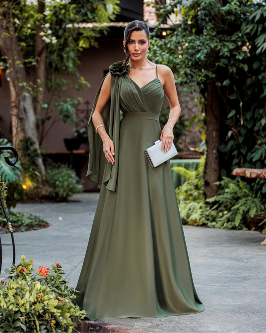 Vestido Longo Ref. 049261 - VERDE OLIVA