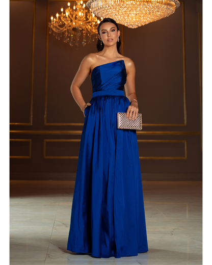 Vestido Tafetá Ref. 049111 - AZUL ROYAL