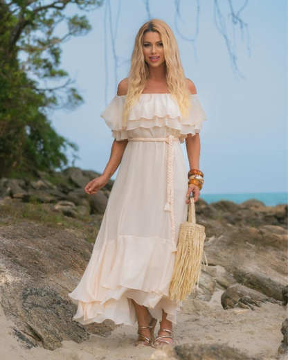 Vestido Crepe Ref. 049069 - CREME