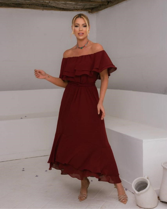 Vestido Crepe Ref. 049069 - MARSALA