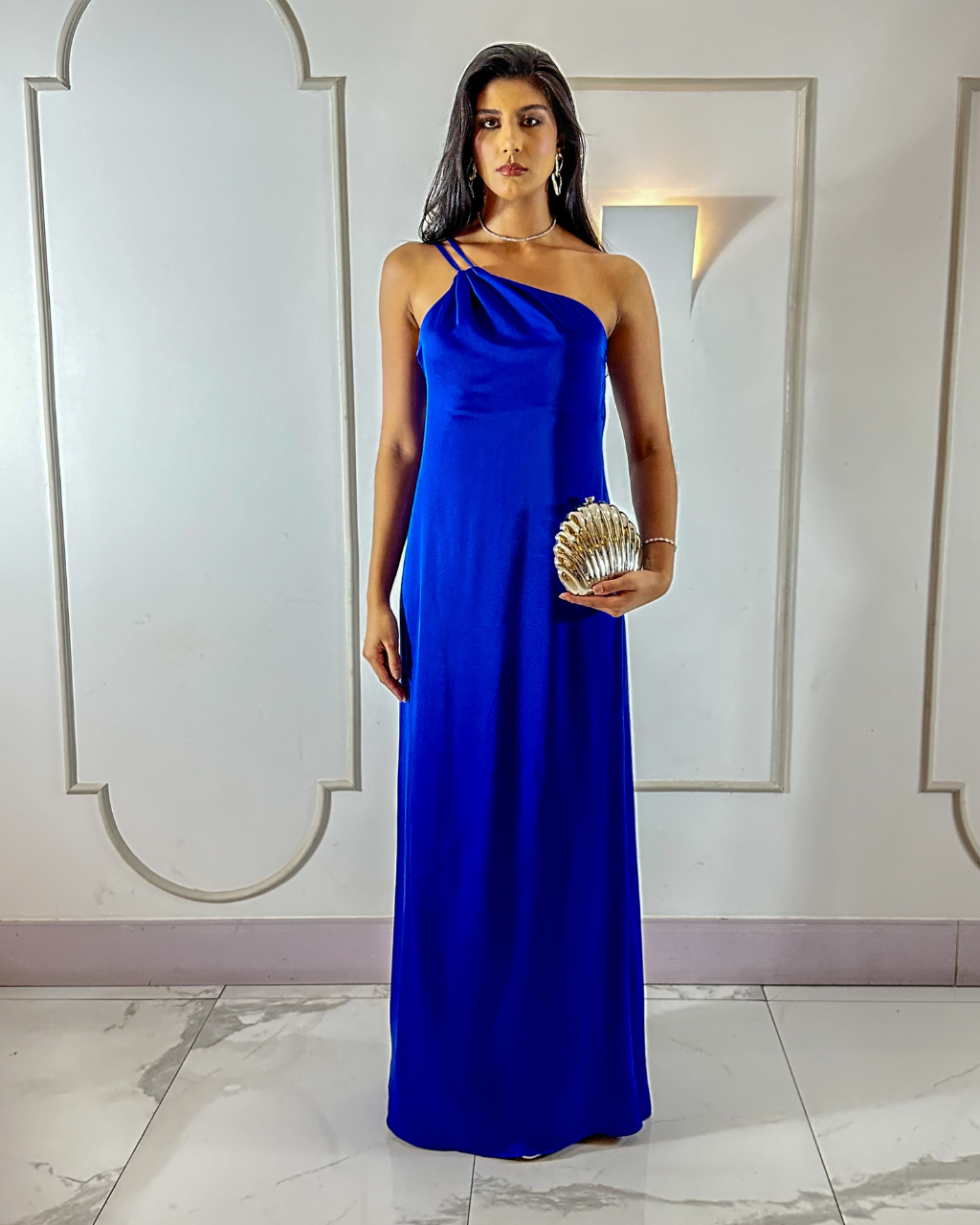 Vestido Cetim Ref. 049044 - AZUL ROYAL