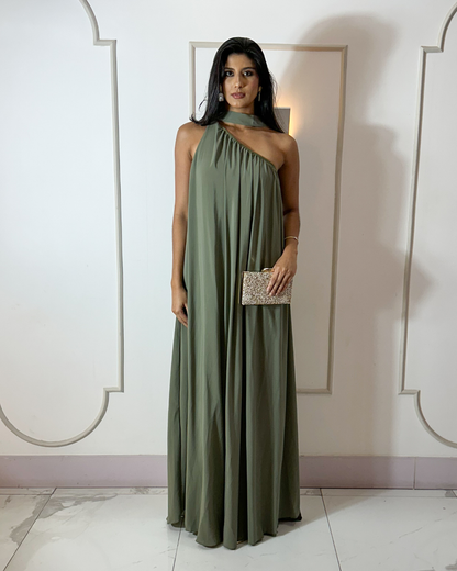 Vestido Crepe Ref. 049045 - VERDE OLIVA