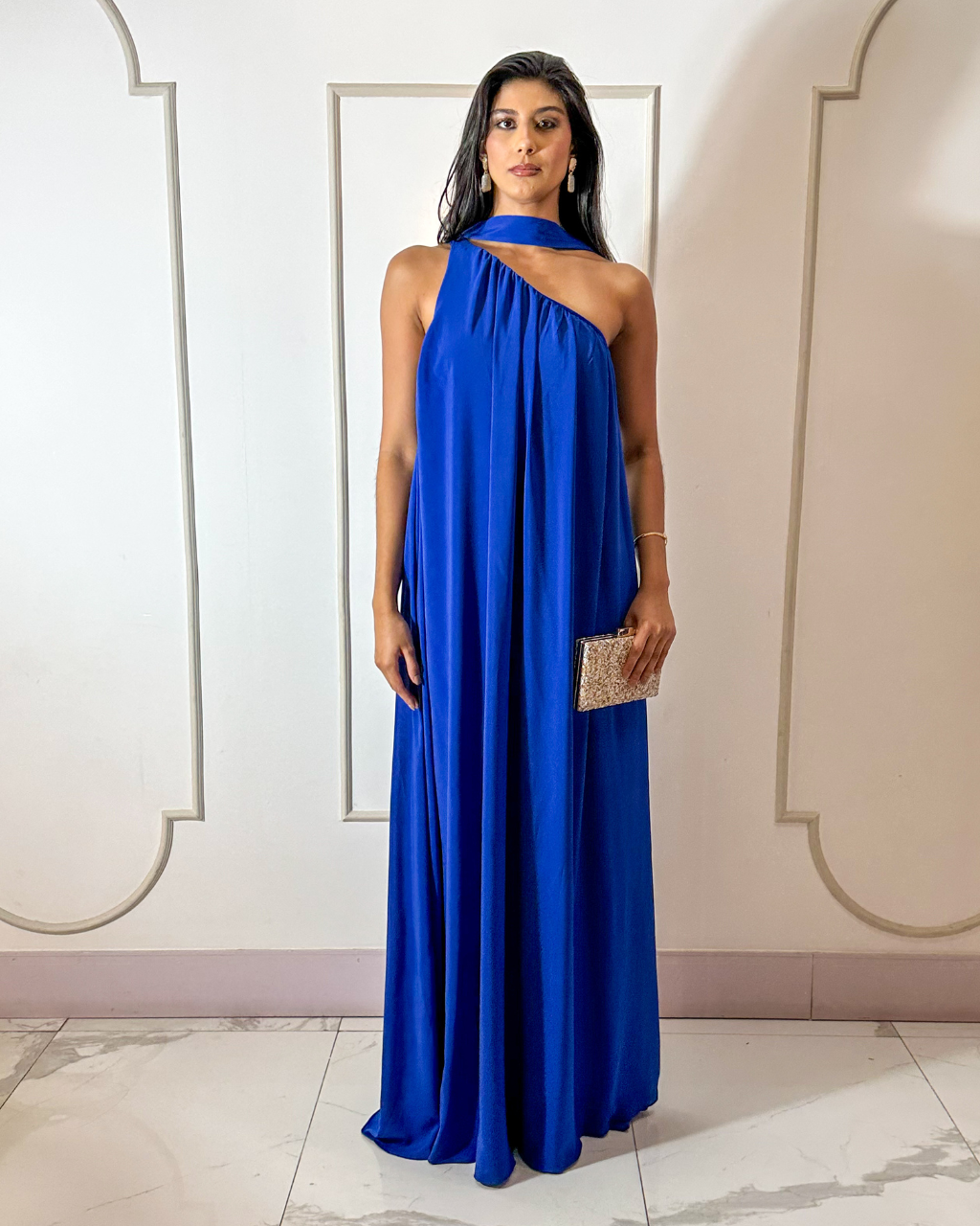 Vestido Crepe Ref. 049045 - AZUL ROYAL