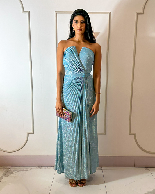 Vestido Lurex Ref. 049027 - AZUL SERENITY