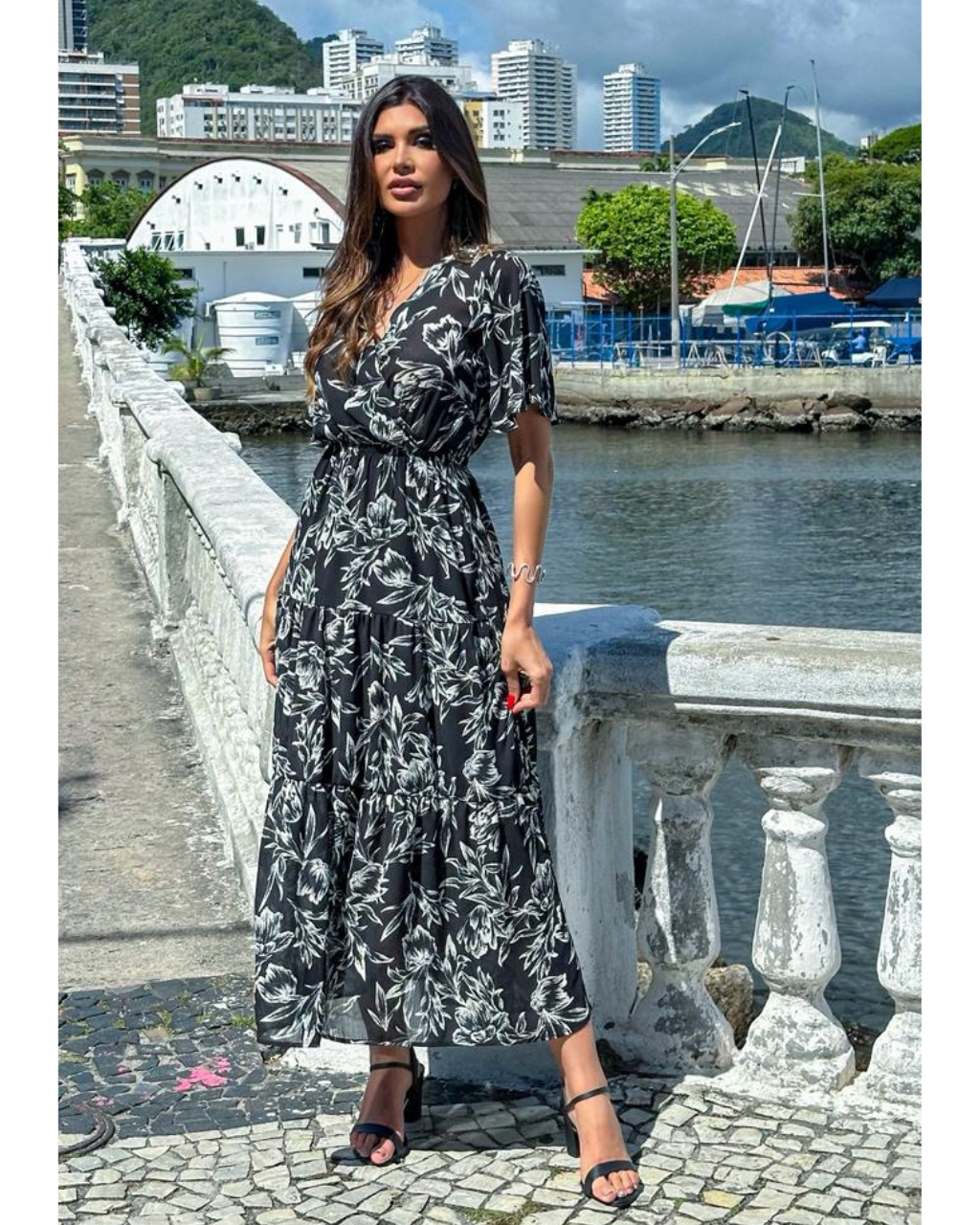 Vestido Estampado Ref. 049168 - PRETO