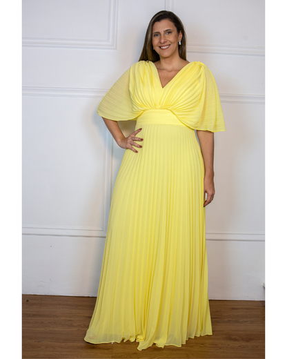 Vestido Plissado Ref. 048793 - AMARELO