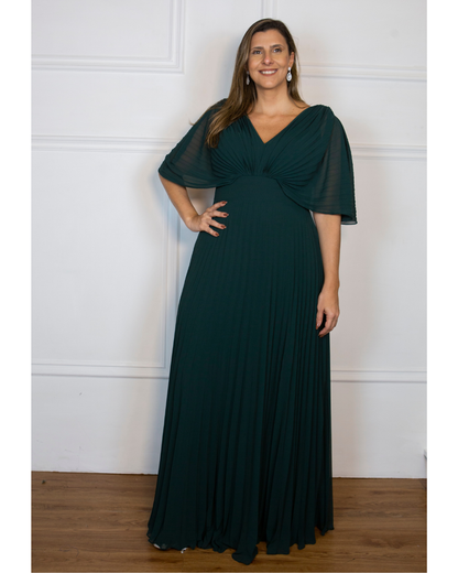 Vestido Plissado Ref. 048793 - VERDE MUSGO