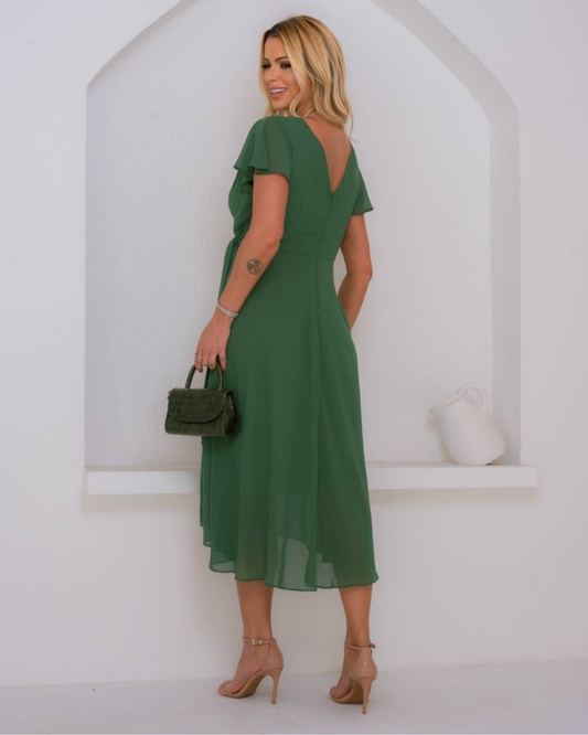Vestido Crepe Ref. 049147 - VERDE OLIVA
