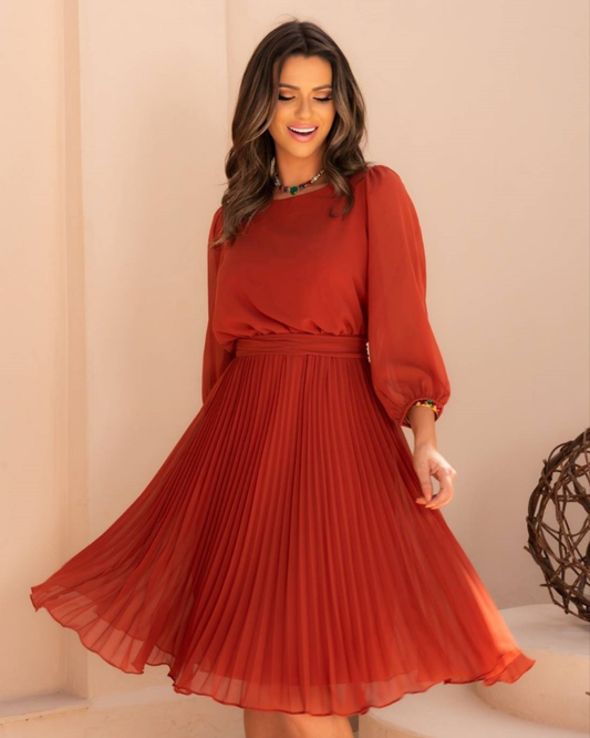 Vestido Crepe Ref. 049070 - TERRACOTA
