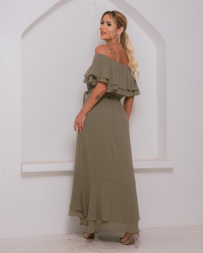 Vestido Crepe Ref. 049069 - VERDE OLIVA