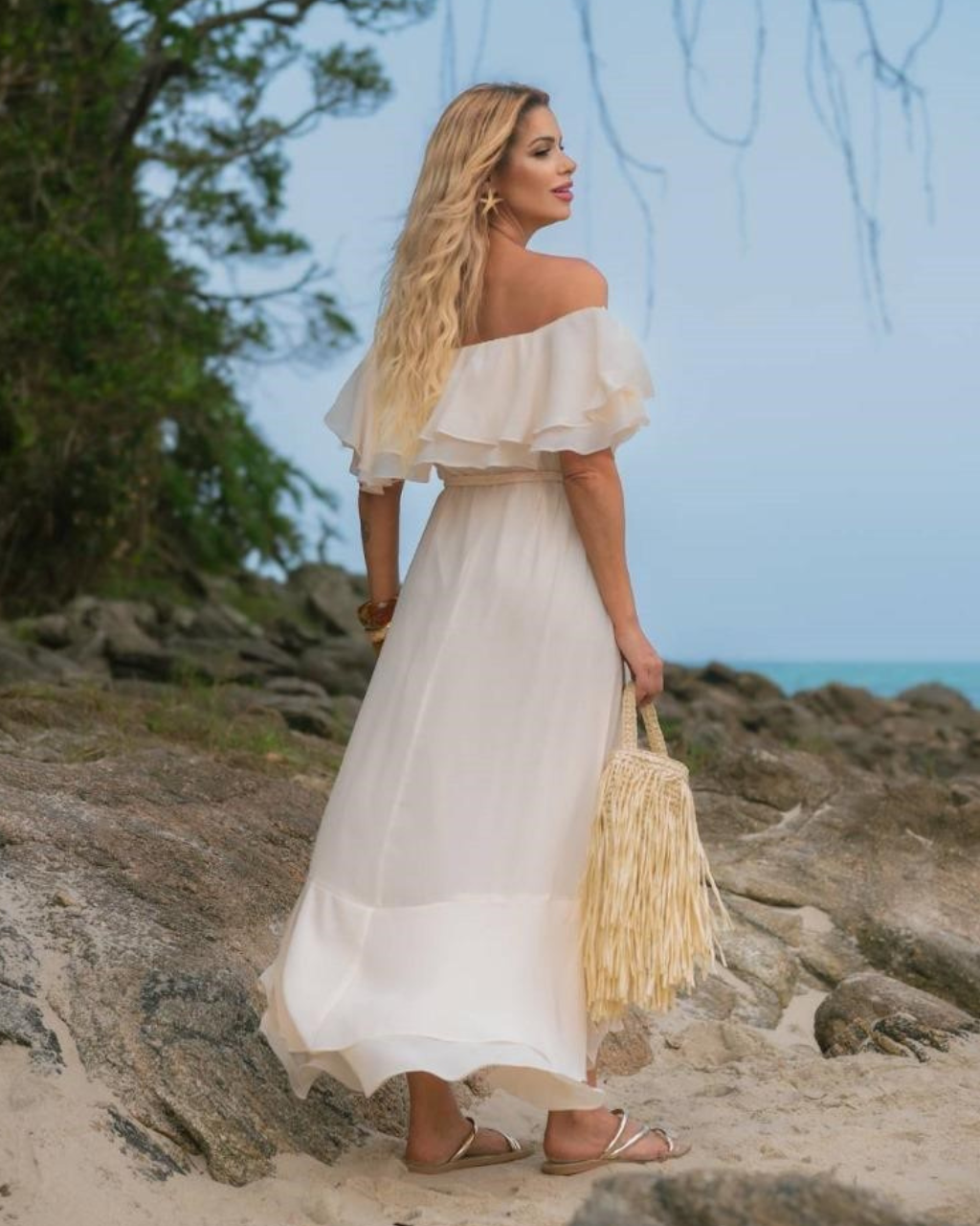 Vestido Crepe Ref. 049069 - CREME