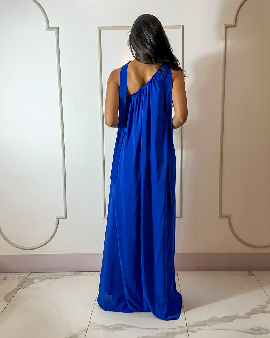 Vestido Crepe Ref. 049045 - AZUL ROYAL