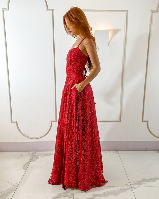 Vestido Tule Glitter Ref. 048997 - MARSALA