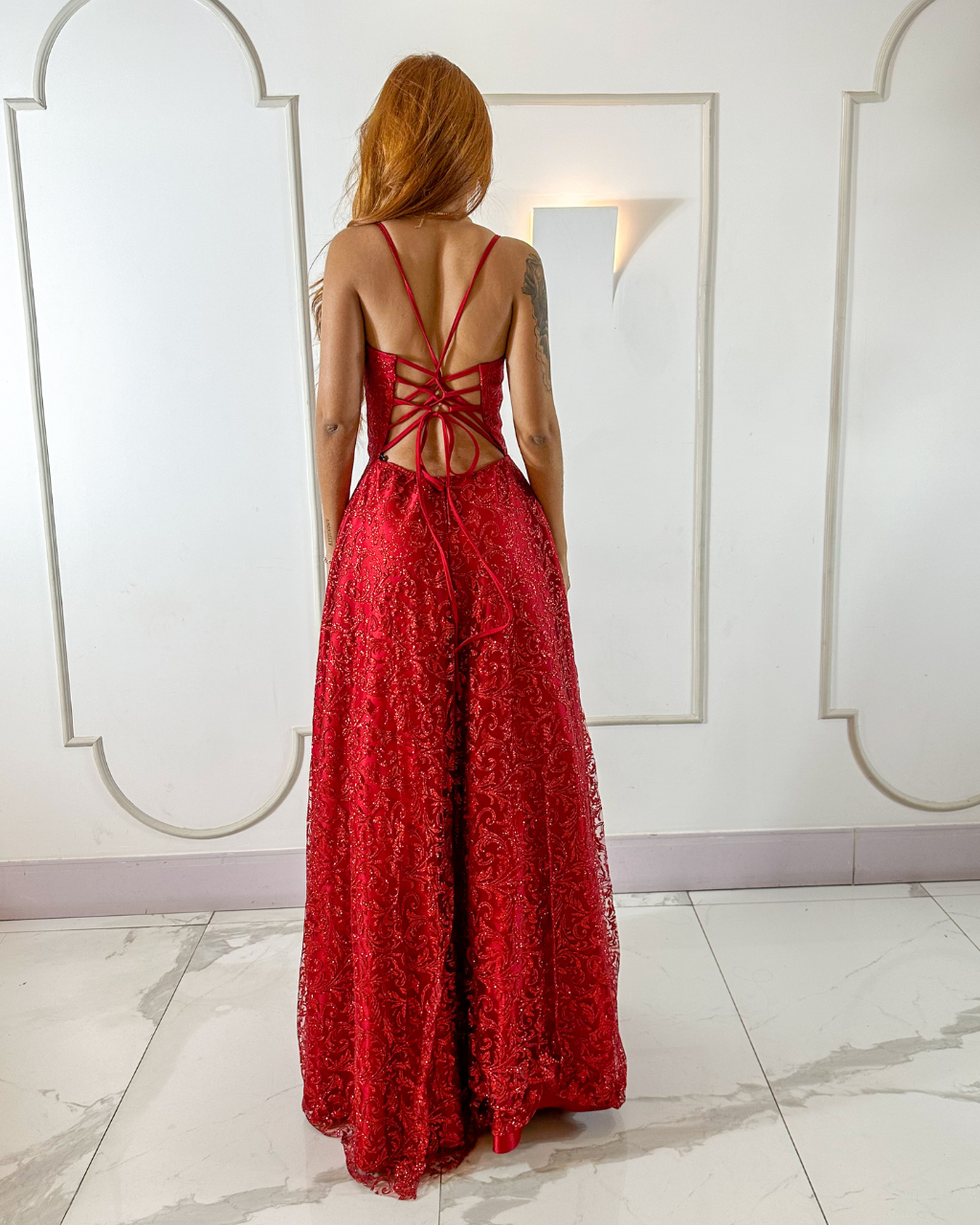 Vestido Tule Glitter Ref. 048997 - MARSALA