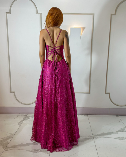 Vestido Tule Glitter Ref. 048997 - PINK