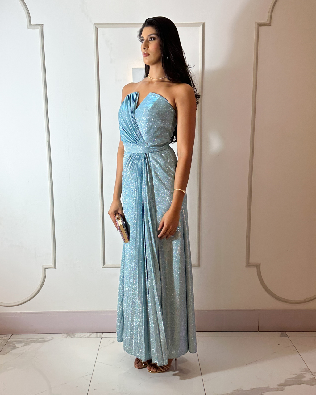 Vestido Lurex Ref. 049027 - AZUL SERENITY