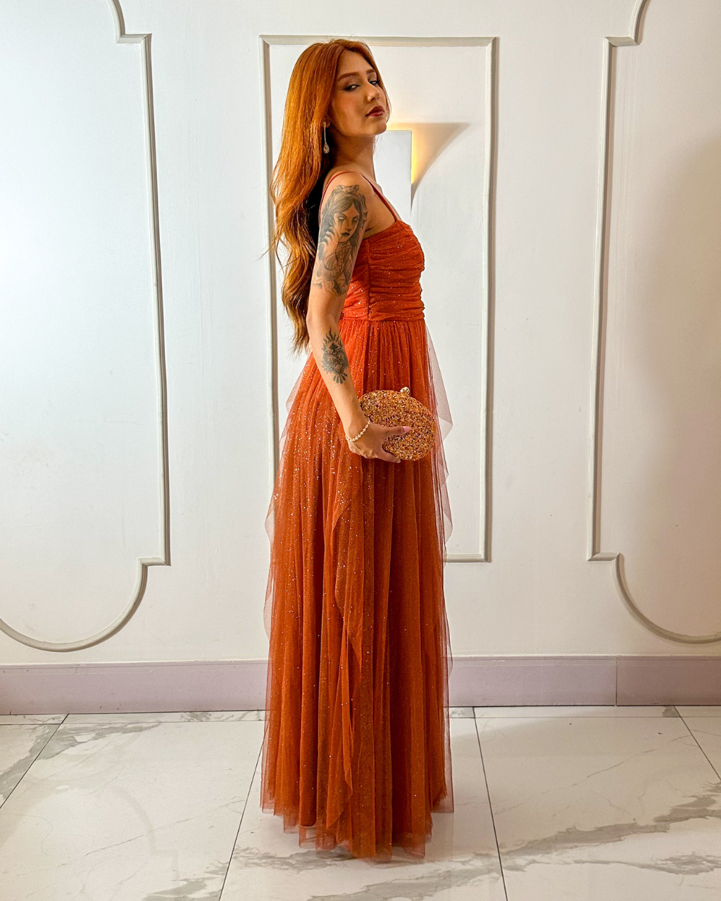 Vestido Glitter Ref. 049042 - TERRACOTA