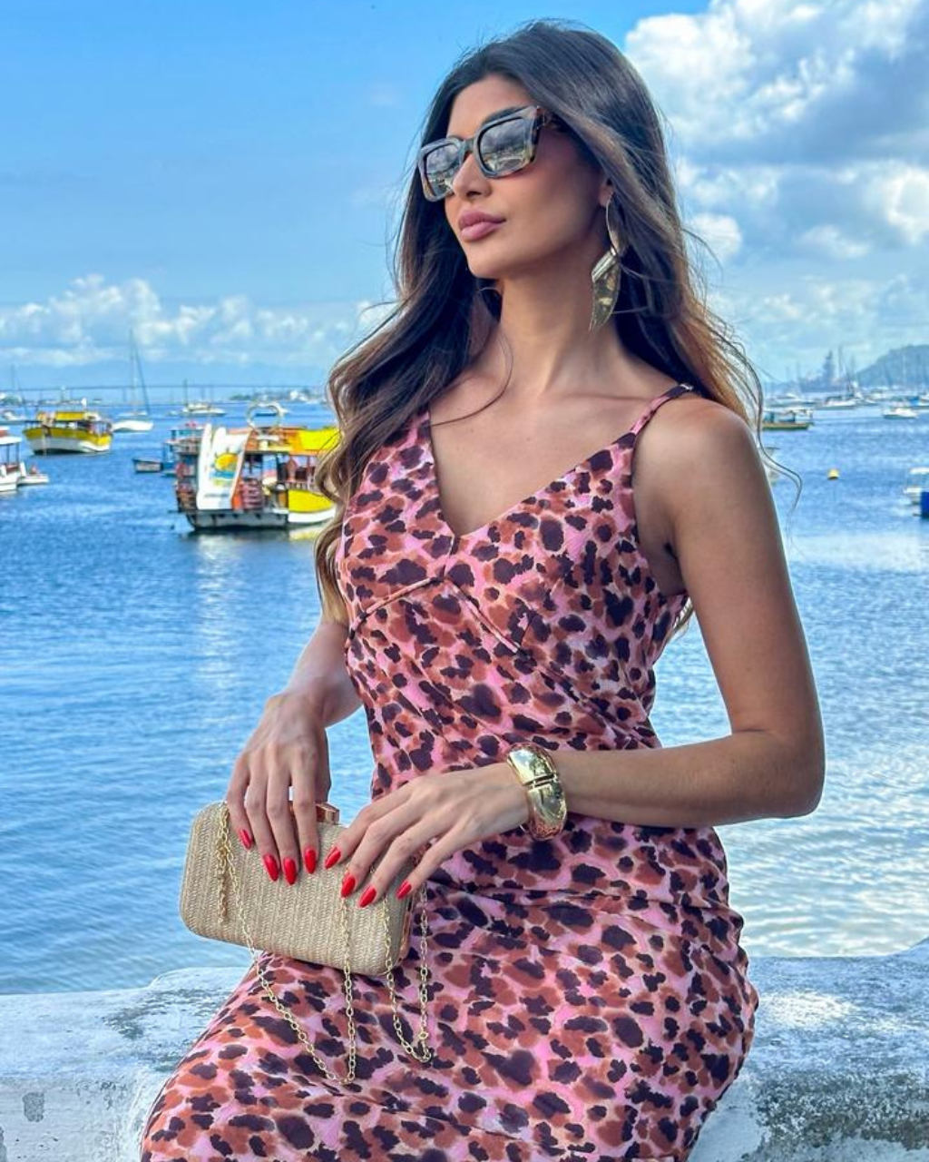 Vestido Estampado Ref. 049164 - MARROM