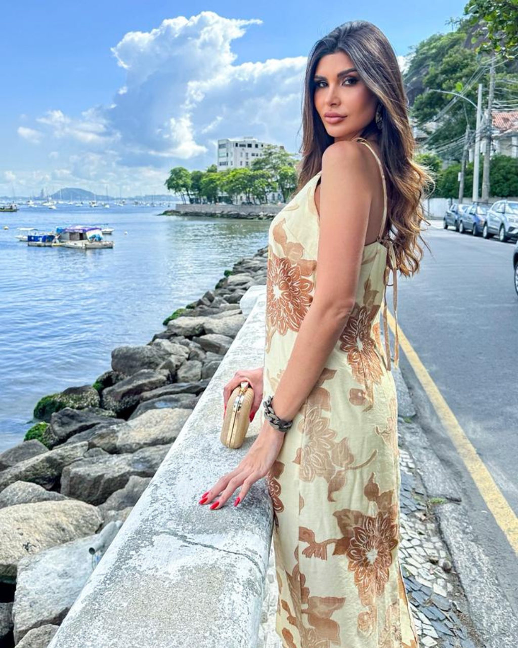 Vestido Devore Estampado Ref. 049169 - BEGE