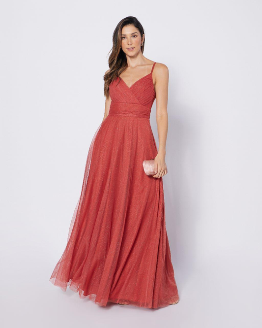 Vestido Longo Ref. 046202 - TERRACOTA