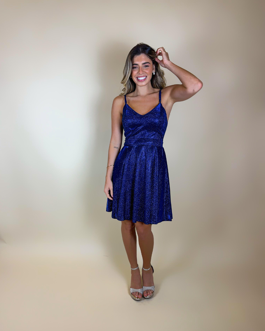 Vestido Glitter Ref. 047911 - MARINHO