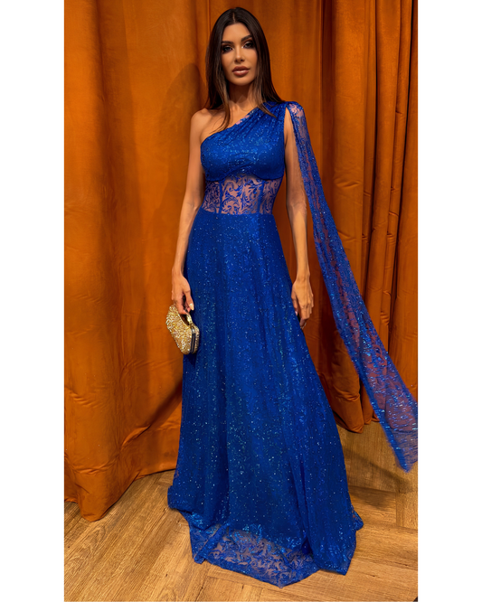 Vestido Tule Glitter Ref. 048942 - AZUL ROYAL