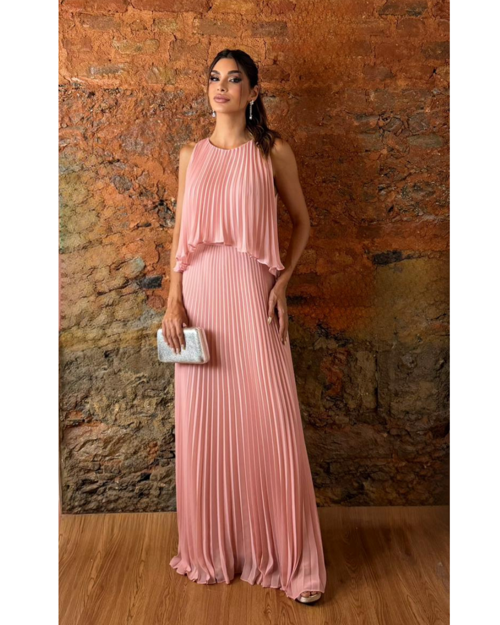 Vestido Longo Crepe Ref. 045504 - ROSE
