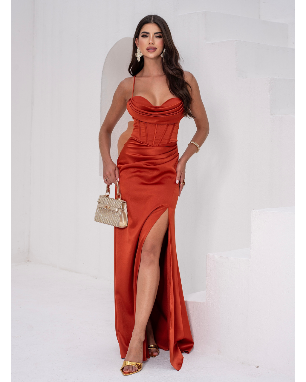 Vestido Longo Ref. 047332 - TERRACOTA