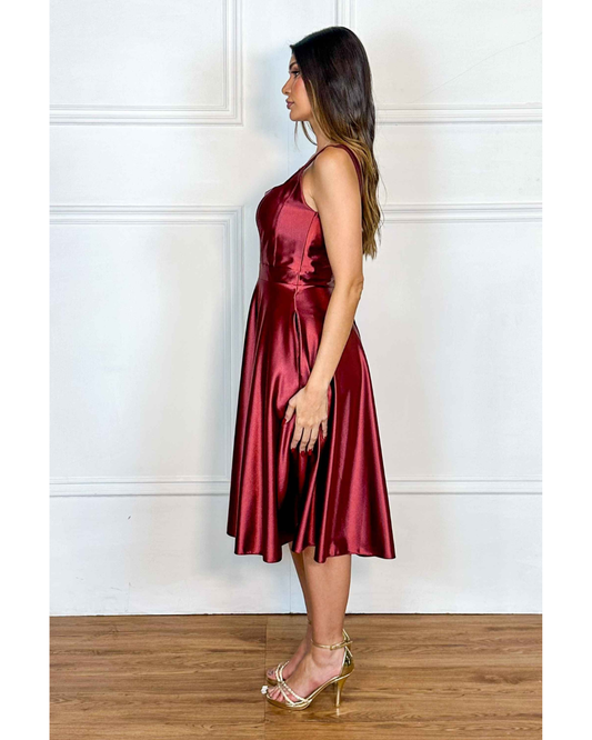 Vestido Cetim Ref. 048985 - MARSALA