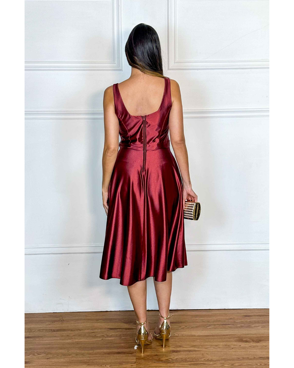 Vestido Cetim Ref. 048985 - MARSALA