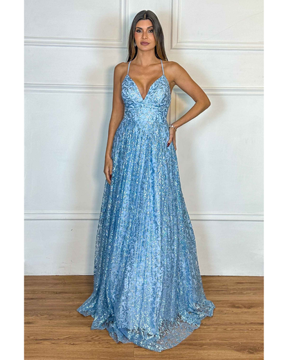 Vestido Longo Ref. 047151 - AZUL SERENITY