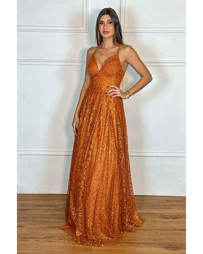 Vestido Longo Ref. 047151 - TERRACOTA