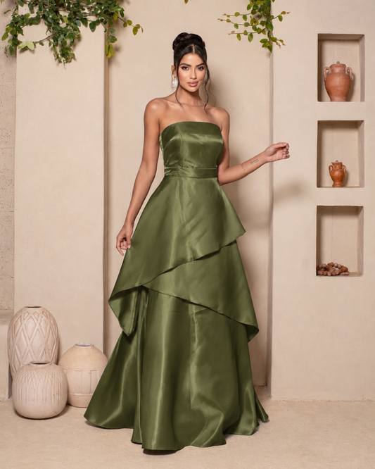 Vestido Zibeline Glow Ref. 049043 - VERDE OLIVA