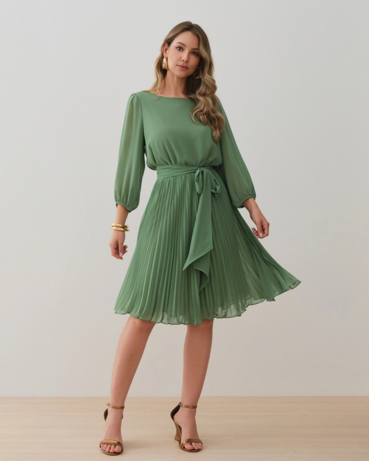 Vestido Crepe Ref. 049070 - VERDE OLIVA