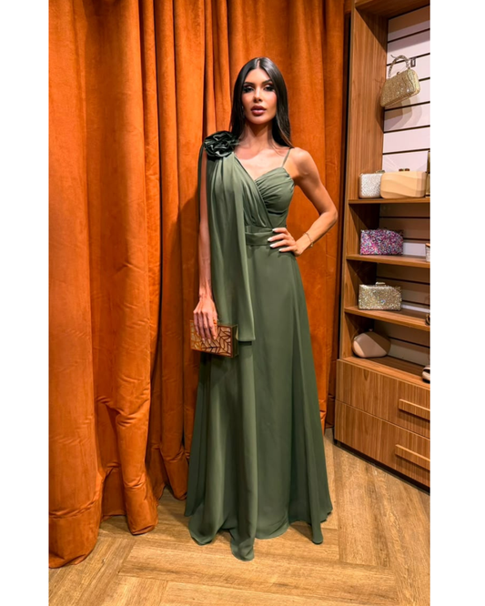 Vestido Longo Ref. 049261 - VERDE OLIVA