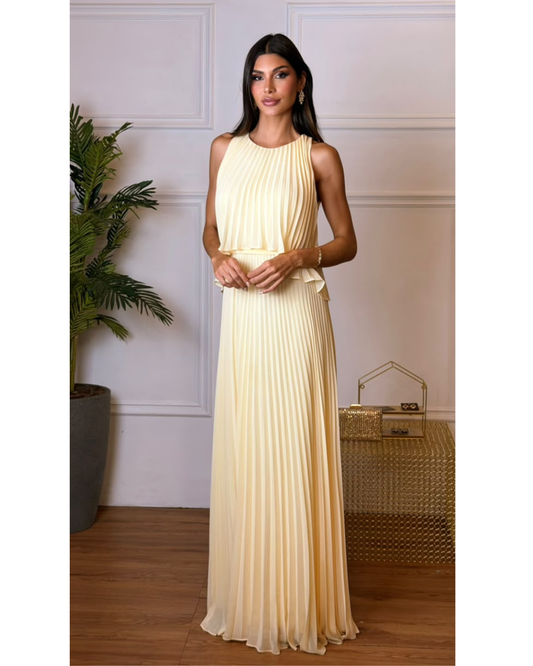 Vestido Longo Crepe Ref. 045504 - AMARELO